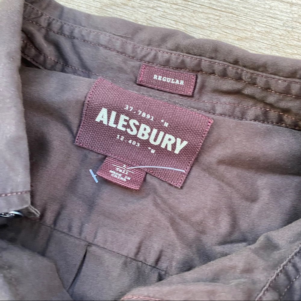 NWT Alesbury Men's brown long sleeves shirts - Picture 4 of 6